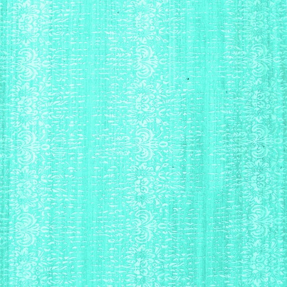 Ahgly Company Indoor Square Abstract Turquoise Blue Contemporary Area Rugs, 6' Square