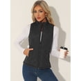 thumbnail image 3 of DARING DIVA Women's Zip Stand Collar Quilted Padded Vest XL Black, 3 of 7