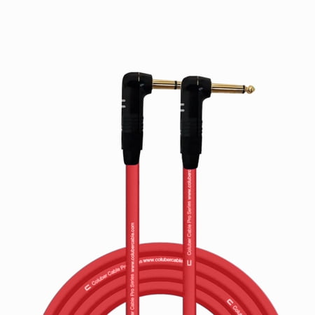 Coluber Cable Right Angle 1/4" TRS - Right Angle 1/4" TS Pro 3-Pin Connector
