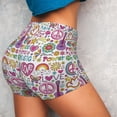 thumbnail image 4 of Wukai Peace Love and Dove Flower Power Print Pack Biker Shorts for Women Yoga Workout Gym Running Scrunch Active Shorts-Small, 4 of 8