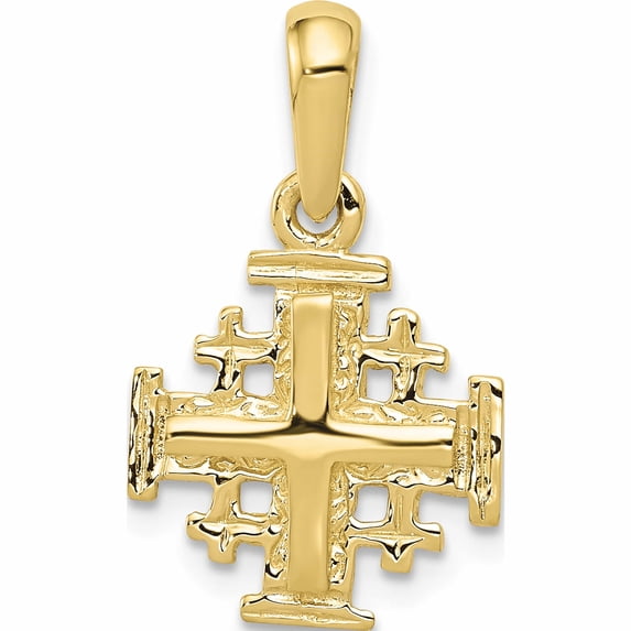 10K Yellow Gold Jerusalem Cross Charm (23 X 13) Made In United States -Jewelry By Sweet Pea