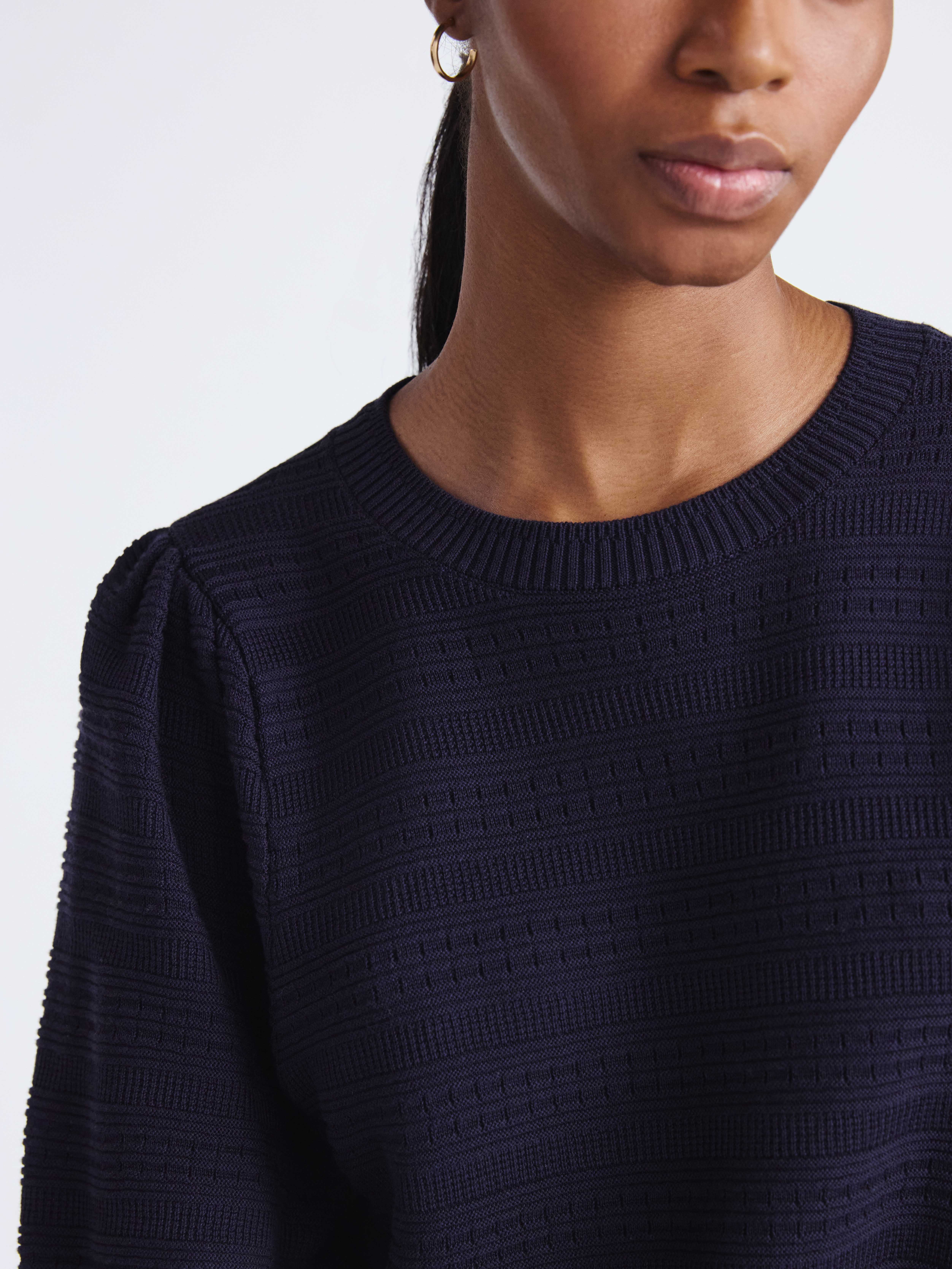 Free Assembly Women’s and Women's Plus Textured Sweater Tee with Puff Sleeves, Lightweight, Sizes XS-4X
