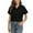 Black, variant on Women's Button Down Work Office Shirt Lapel Short Sleeve Dressy Shirt Plus Size Casual Business Blouse Formal Casual Shirt Blouse School Uniform, S-5XL