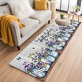 thumbnail image 2 of Hello Spring Runner Rugs 2x6 ft Purple Flowers in The Jug Butterfly Farm Wood Grain Washable Hallway Rugs Non-Slip Floor Mats Absorbent Carpet Bedside Runners for Bedroom Kitchen Bathroom Laundry, 2 of 9