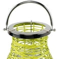 thumbnail image 6 of Northlight Woven Iron Pillar Candle Lantern with Glass Hurricane - 13.5" - Green, 6 of 8