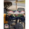 thumbnail image 4 of Outdoor Tablecloth with Umbrella Hole and Zipper, Blue Christmas Square Table Cloth 54x54 Inch Waterproof Tablecloth, Xmas Winter Watercolor Gnomes Pine Wreath Picnic Table Cover for Patio Camping, 4 of 7
