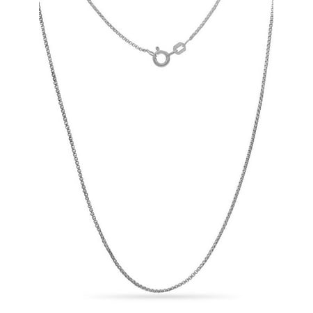 Sterling Silver Open Box Link Chain Necklace 30 Inch