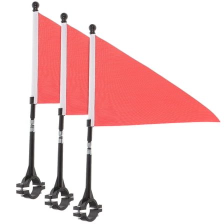 HEMOTON 3 Sets 6ft Flags Bike Accessories Handlebar Safety Flags for Bikes