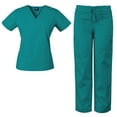 thumbnail image 4 of Medgear Womens Scrubs Set V-Neck Top and Drawstring Pant Medical Uniform, 4 of 4