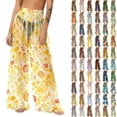 thumbnail image 1 of Pincandy Women See Through Sheer Mesh Pants Beach Swimsuit Bikini Bottom Cover up Party Club Elastic High Waist Wide Leg Pants, 1 of 7
