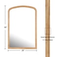 thumbnail image 5 of WallBeyond Rustic Farmhouse Wooden Arched Wall Mirror for Bathroom, Wall Decor, 20" × 30", Natural Wood, 5 of 8