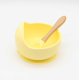 thumbnail image 1 of Cuenco para bebé, cuchara, vajilla para niños, mango de madera, cuchara de silicona, cuenco con ventosa para niños, cuenco de silicona para bebé, 1 of 5