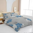 thumbnail image 7 of Floral Comforter Set Queen 7 Pieces Bed in a Bag Blue Floral Pattern Printed on Grey Soft Microfiber Bedding Set Lightweight Bed Comforter Set for All Season, 7 of 7