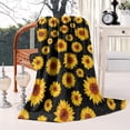 thumbnail image 2 of Black Sunflower Pattern Blanket,Comfortable Soft Lamb Wool Throw Blanket,All Season,Warm Lightweight Blankets for Sofa Bed Couch Living Room Chair,50"x60", 2 of 4