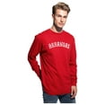 thumbnail image 2 of Daxton Retro Arkansas Arch Font Long Sleeves T Shirt Soft Medium Weight Cotton, Red Tee White Font, 1XL, 2 of 2