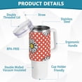 thumbnail image 4 of SKYSONIC Insulated Tumblers with Lids and Straws Handles 40oz Water Bottle Polka Dots Daisy Travel Mug Reusable Stainless Steel Thermos Vacuum, 4 of 7