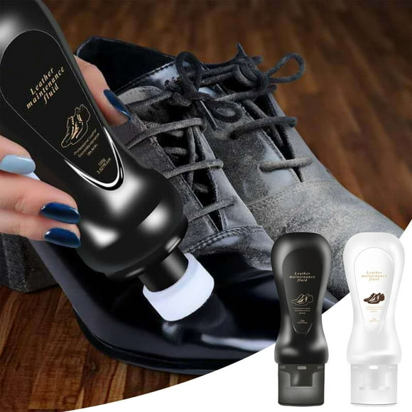 Fufafayo 2Pcs Leather Shoe Polish Liquid, Shoe Care Cream For Leather Boots And Bags, Colorless And Black Shoe Polish For Restoration And Protection, Leather Conditioner And Moisturizer For Shoes,