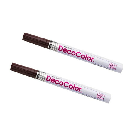 UPC: 0842497157788 | Marvy Uchida Fine Line Opaque Paint Markers Dark Brown 2/Pack