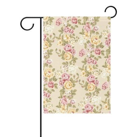 Shabby Chic Outdoor POPCreation Shabby Chic Floral Garden Flag Vintage Flower Outdoor Flag Home Party 28x40 inches ()