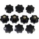 thumbnail image 1 of Perillas de estrella M6, perillas moleteadas con rosca hembra, perillas de sujeción de plástico negro para equipos mecánicos, 1 of 5