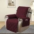 thumbnail image 6 of Lavish Cover 100% Waterproof Recliner Chair Cover, 1 Piece Non-Slip Recliner Chair Slipcovers, Washable Furniture Protector with Pockets & Elastic Straps for Kids Pets, 28 inch, Wine Red, 6 of 12