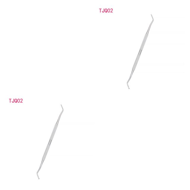 Qarigey Cuchara empujadora de cutículas de uñas de doble cabeza, recortadora de eliminación de esmalte de Gel de acero inoxidable, barra de pulido Type6 NO6 Qarigey CBP154838