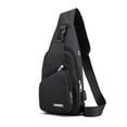 thumbnail image 1 of Tholdsy Bolsa de pecho impermeable de gran capacidad de nailon con hombro de trabajo de organización fácil de carga USB Electrónica Negro, 1 of 6