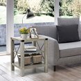 Rustic Farmhouse Coffee Table with Storage Shelf, Industrial Accent