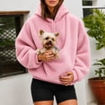 thumbnail image 2 of DHFJKG Cat Dog Pouch Hoodies For Women Fuzzy Sweatshirt Pet Holder Kangaroo Pocket Carries Pullover, 2 of 6