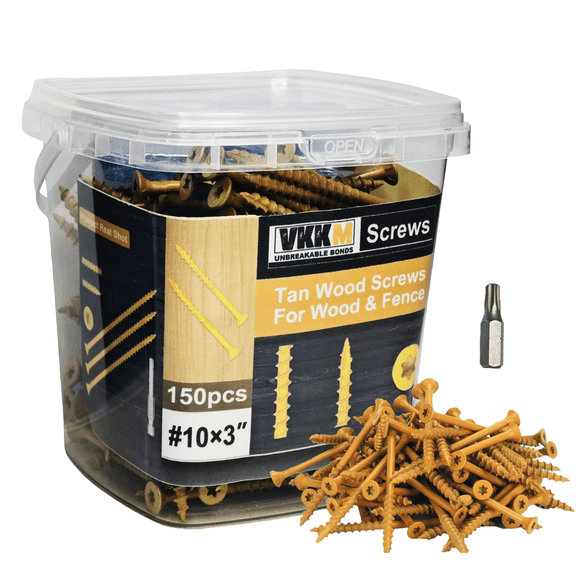VKKM #10X 3 in. Star Drive Gold Construction Wood Screw 150pcs 2.5 lb