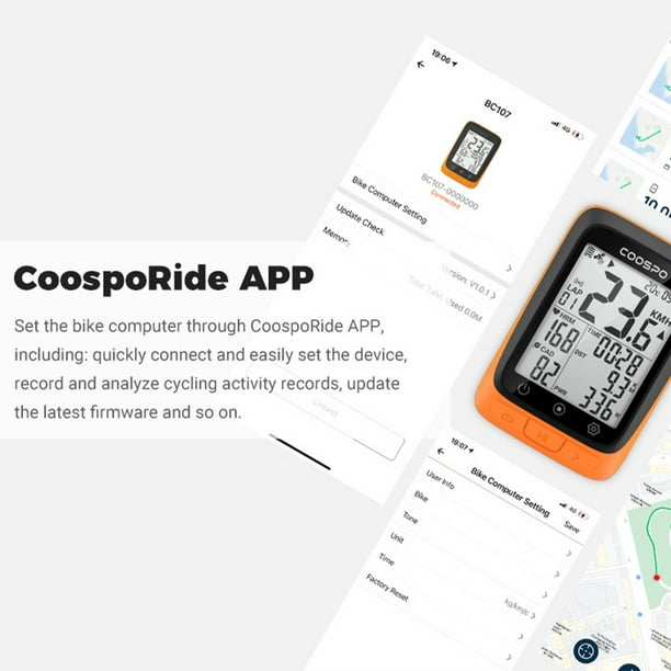 Coospo Bike Computer Wireless GPS Bicycle Speedometer and Odometer with ANT Heart Rate Monitor Cadence Sensor BT 5.0 Compatible with Strava IP67 Walmart