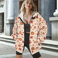 thumbnail image 3 of FOR U DESIGNS Thanksgiving Ladies Hooded Zipper Sweatshirts Long Sleeve Oversized Hoodie Size XL Pumpkin Hoodie Cardigans for Women Trendy Fall with Pockets and Drawstring, 3 of 7