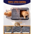 thumbnail image 2 of Powools Cat Litter Box - Stainless Steel Litter Box with Lid for Kitty, Metal Base Enclosed Cat Box with Litter Scoop, Elevated Step Box, Activated-Carbon pack, 17.1" x 13.2" x 15", Grey, 2 of 8
