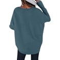 thumbnail image 6 of Fangasis Women Pullover Knitted Jumper Top Long Sleeve Knit Tops Ladies Loose Tunic Blouse Knitwear Holiday Blue S, 6 of 7