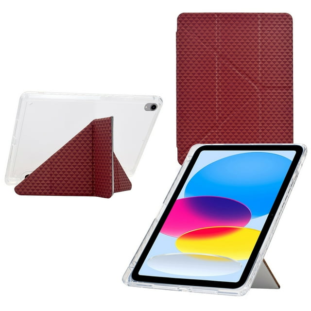 FOXDOCK Tablet Case for iPad 10th 2022 – Clear Acrylic Back, Auto Sleep/Wake, Tri-Fold Stand, Full Protection Tablet Cover