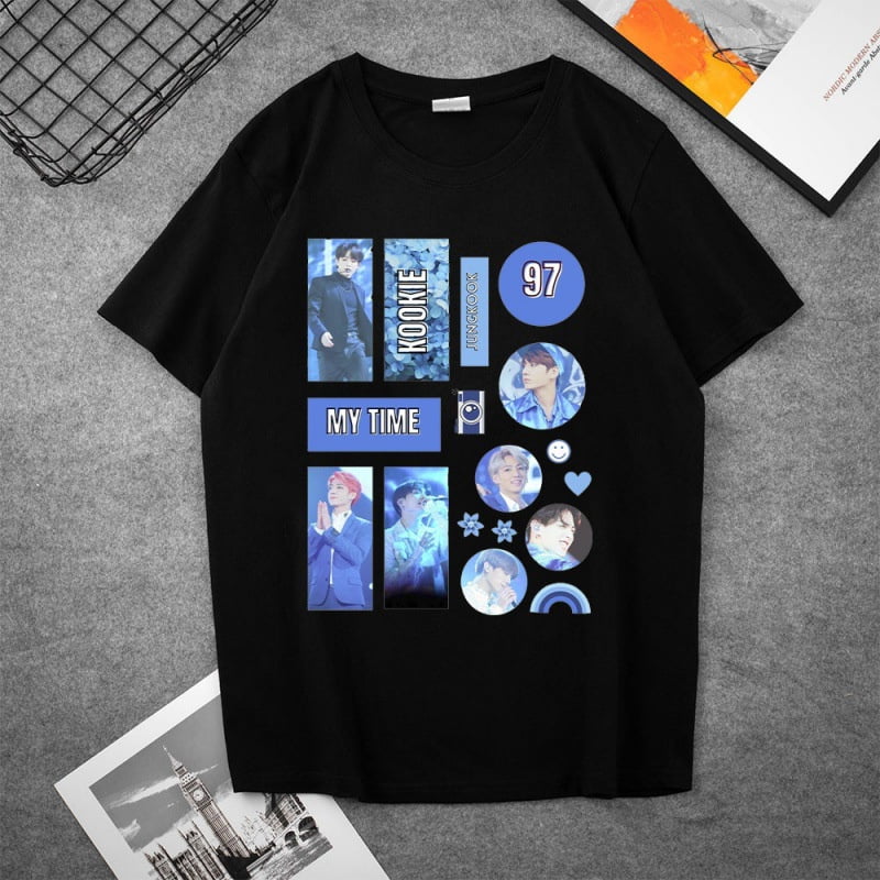 KPOP BTS Algodon Manga Corta Top Mujeres JIMIN JUNGKOOK Pegatina Serie Impresion De Camiseta Mas El Tamano 2022 Nuevo Estilo Coreano Suelta Media Harajuku Pareja Casual Walmart en linea