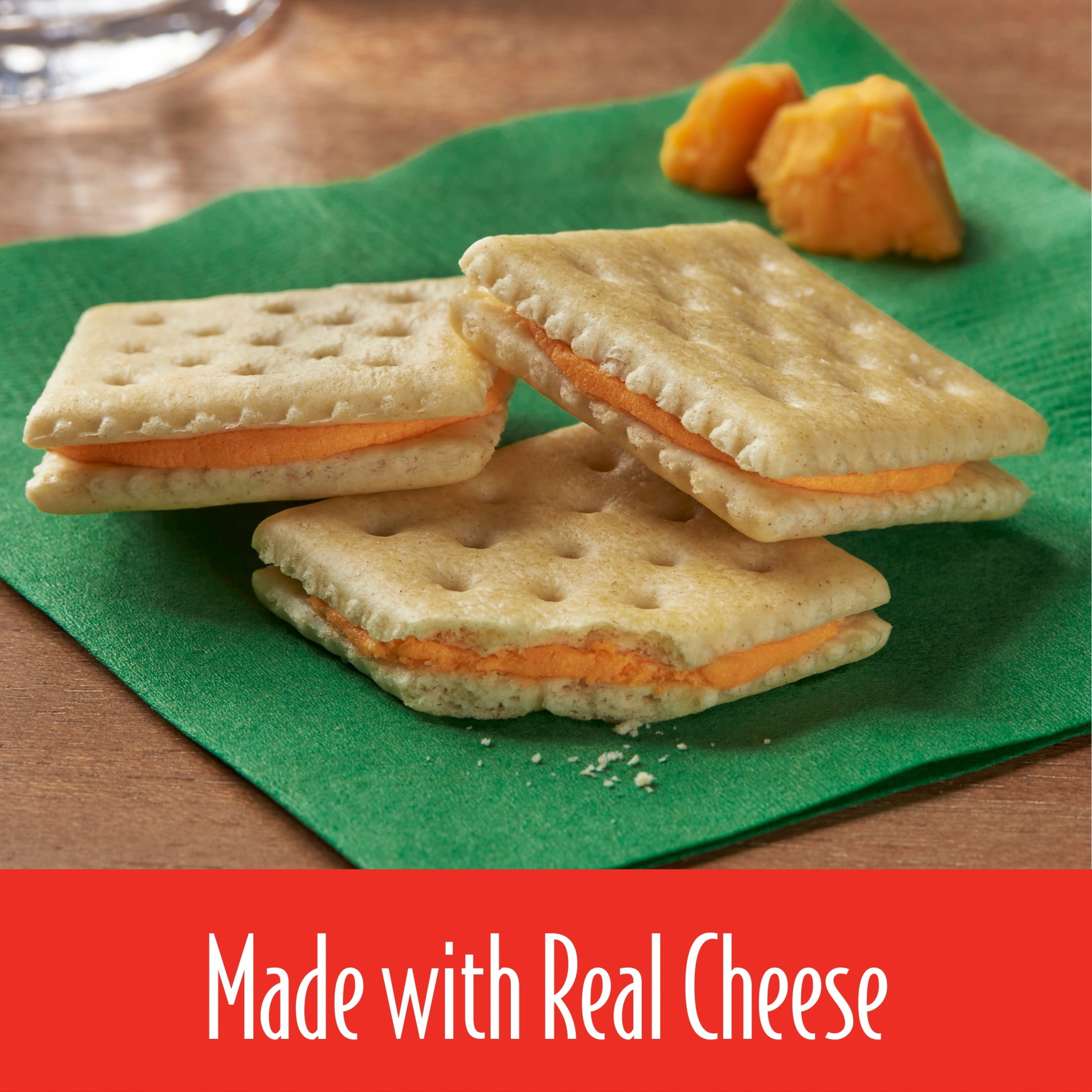 Keebler Club and Cheddar Sandwich Crackers, Single Serve Snack Crackers, 8 Count