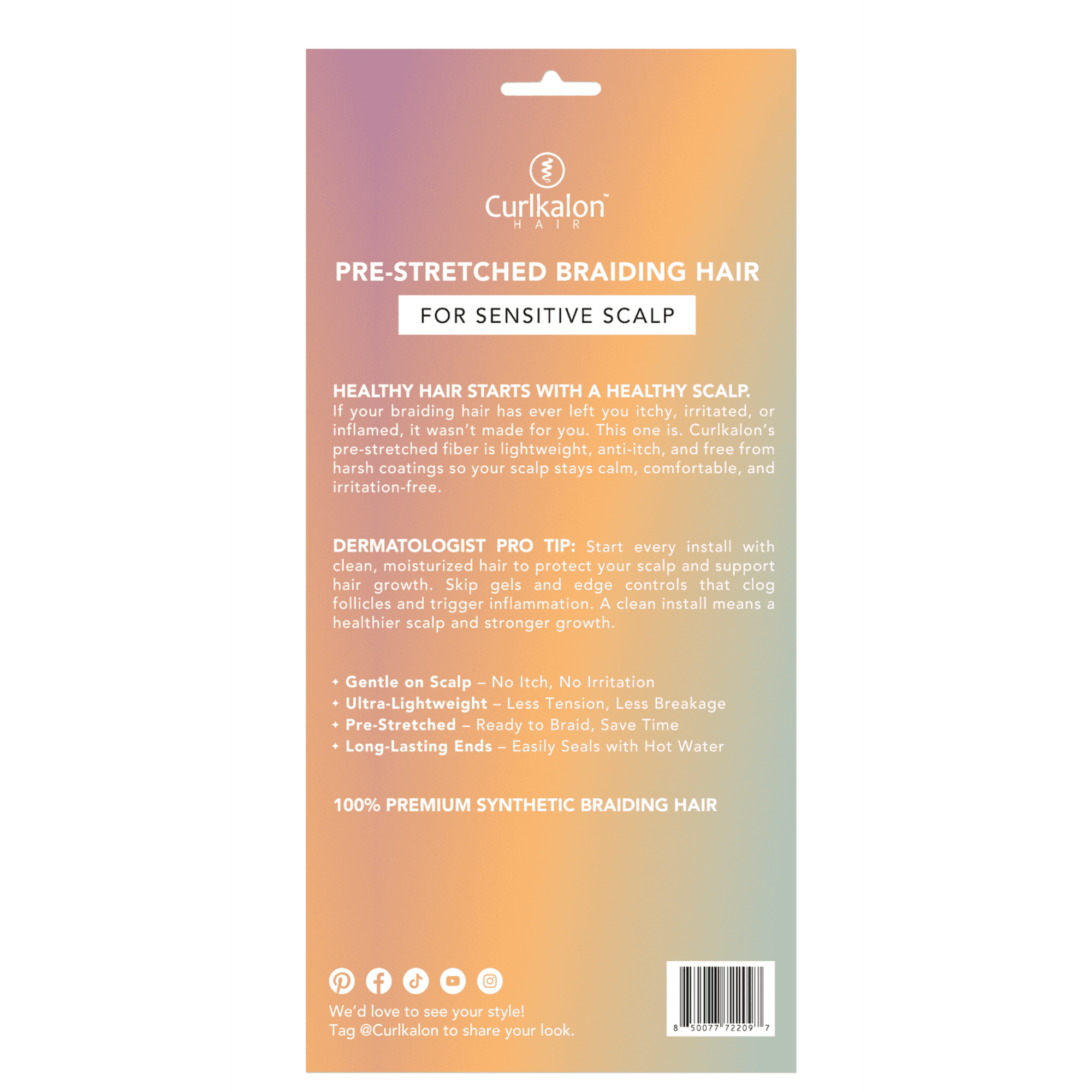 Curlkalon Pre-Stretched Braiding Hair for Women, Sensitive Scalp, 48 inch, Dark Brown #2