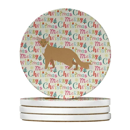

Oriental Longhair #2 Cat Christmas Large Sandstone Coasters Pack of 4 4 in x 4 in