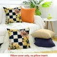 thumbnail image 4 of Creowell Flower Pattern Checkered Generative Art Pillow Case 100% Linen 20x20in, 4 of 5