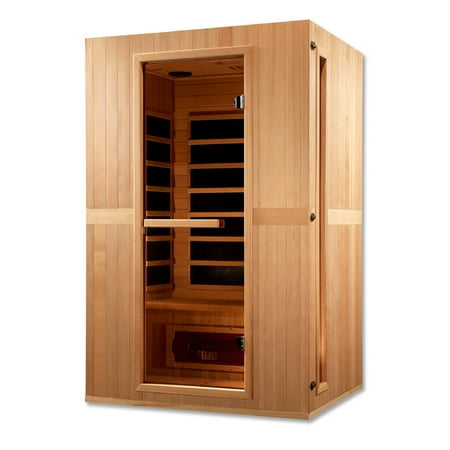Maxxus 2-Person Low EMF FAR Infrared Sauna, Canadian Hemlock, Chromotherapy Lighting, Bluetooth