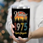 Tumbler 50th Birthday Gifts for Him, Her - 1975 50th Birthday Decorations, Cool 50 Year Old Gifts for Men, Women, Dad, Husband, Mom, Wife - Funny Turning 50 Ideas