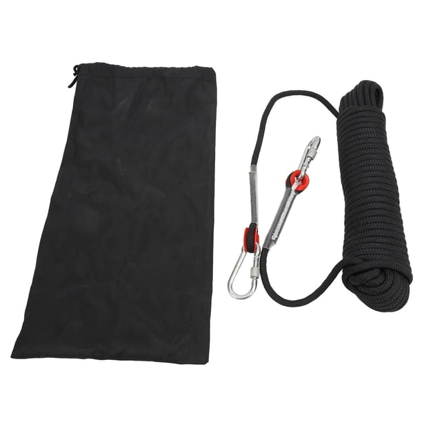 M Buder Cuerda de Escalada Estática 8mm 20m (65.6ft) para Montañismo, Rescate, Senderismo, Alpinismo y Deportes al Aire Libre, Cuerda de Seguridad Resistente y Duradera, Color Negro