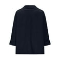 thumbnail image 5 of UYISJ Womens Long Sleeve Corduroy Blazers Dressy Casual Work Suit Jackets Boyfriend Style Notched Lapel Open Front Coats Navy Blue L, 5 of 6