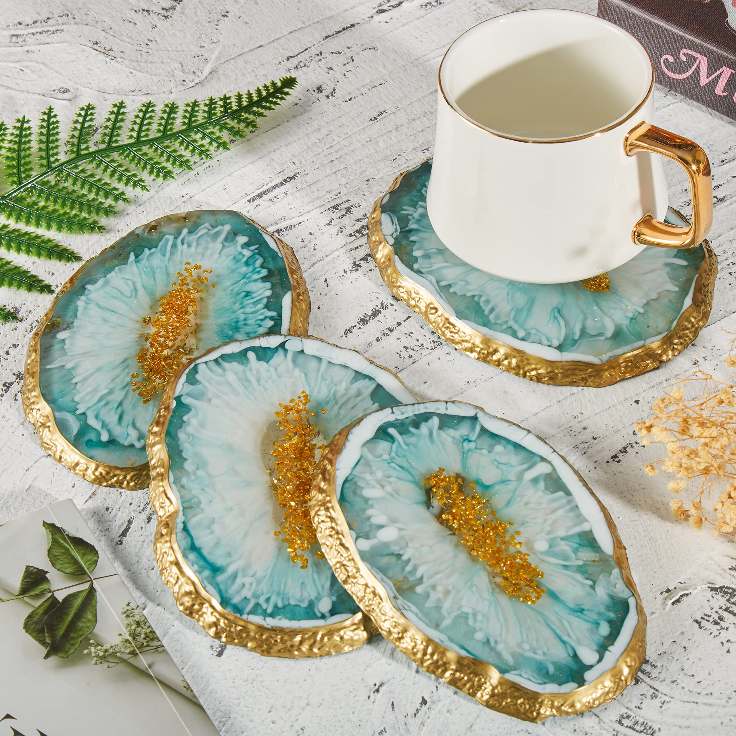 Resin Coaster Molds for Epoxy Resin4pcs Geode Coaster Mold with