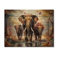 thumbnail image 3 of Designart "Thai Elephants Asian Painting VII" Asian Art Print on Natural Pine Wood, 3 of 5