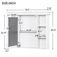 thumbnail image 5 of Tcbosik White Bathroom Mirror Cabinet with 1 Door, Adjustable Shelf, Hidden & Open Storage – 35.5"x28.74" Wall-Mounted MDF Medicine Cabinet for Washroom, Bedroom, or Entryway, 5 of 9