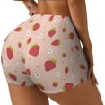 thumbnail image 2 of Kdxio Strawberries Print Workout Shorts for Women Seamless Soft Smooth Gym Yoga Scrunch Active Shorts, 2 of 9