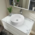 thumbnail image 4 of Sinber 18" x 18" x 6.3" White Round Ceramic Countertop Bathroom Vanity Vessel Sink BVS1818A-OK, 4 of 11