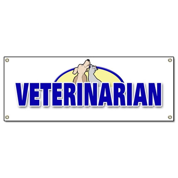 VETERINARIAN BANNER SIGN vet animal hospital signs new